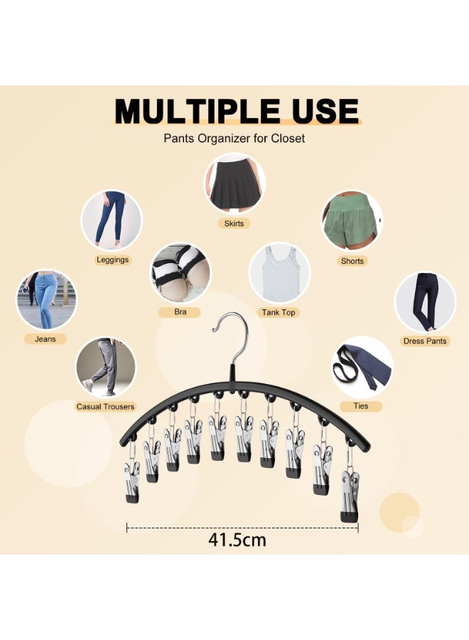 هومستر 2 قطعة من معلّقات بنطالات ساقية مقاومة للرياح ومقاومة للانزلاق | معلّق لملابس تحت الجلد من الفولاذ المقاوم للصدأ | معلّق لبدلات اليوغا يوفر مساحة في خزانة الملابس | لاستخدام جاف ورطب، أسود، 41.5 سم - Image 2